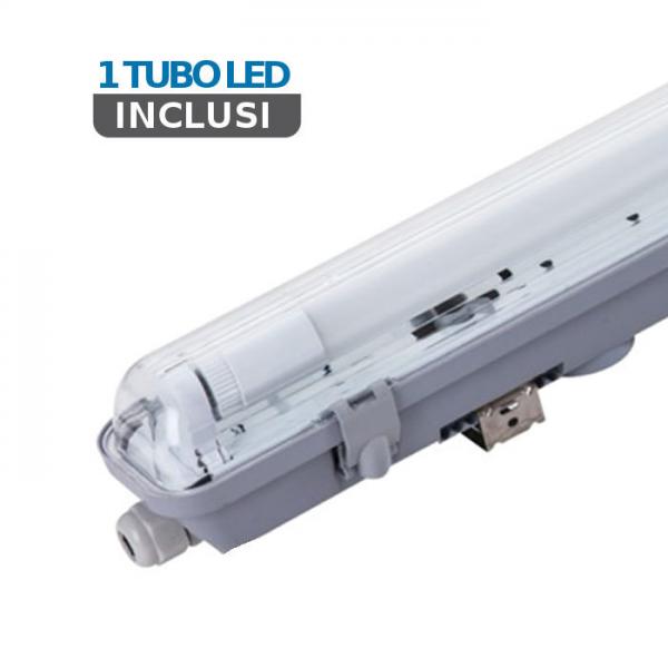 Plafoniera ip65 per soli tubi led 1x18w